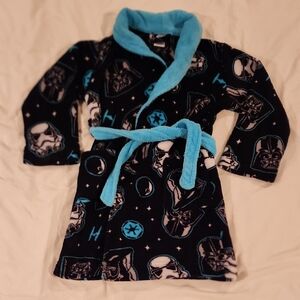 Kids Star Wars-Inspired Black and Blue Plush Robe.  Size Small